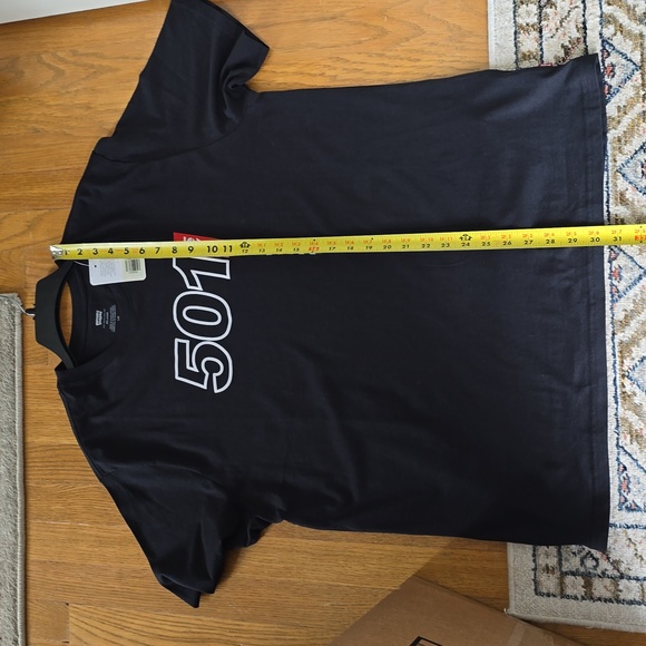 LEVI'S 501 BRAND SIGNATURE MENS BLACK SHORT SLEEVE RELAXED T-SHIRT SIZE LARGE - Picture 8 of 11